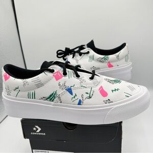 NWT Converse Skid Grip CVO Sneakers Unisex Archive Print - White Geometric 80’s